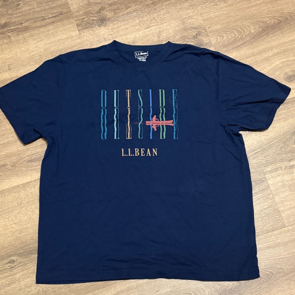 L.L. Bean Navy Blue Men's Shirt Outside Logo Size XL Reg